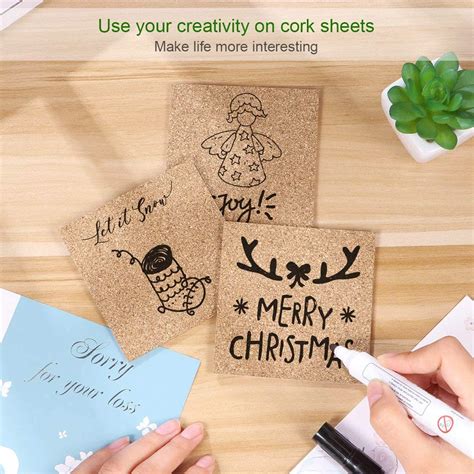 Buy 4 x 4 Inch Self Adhesive Cork Squares 100 MM Backing Cork Tiles ...