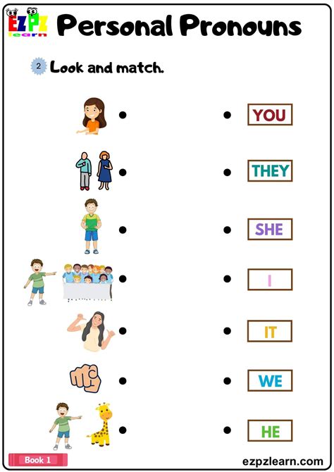 Personal Pronouns Look and Match the Images with the Words Grammar ...