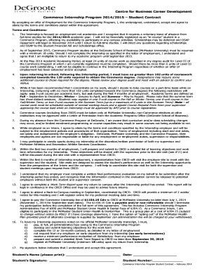 Fillable Online cpd degroote mcmaster CIP Student Contract - Career and ...