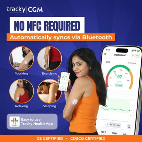 Tracky CGM Continuous Glucose Monitor New User Kit For real-time Blood ...