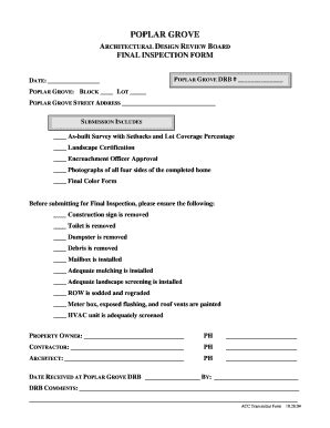 Fillable Online spectrumproperties Final Inspection Form - Spectrum ...