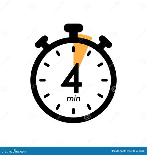 Four Minutes Stopwatch Icon, Timer Symbol, Cooking Time, Cosmetic or ...