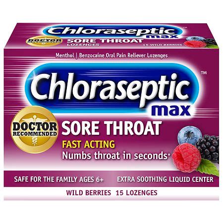 Chloraseptic Max Sore Throat Lozenges Wild Berries | Walgreens