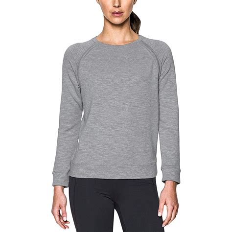 Buy Under Armour Women's Plush Terry Crew True Gray Heather/Cape Coral ...
