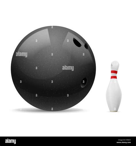 Big black ball scares a small white skittle Stock Photo - Alamy