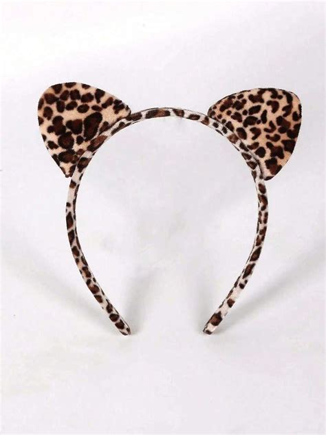 Cute 1Pc Leopard Pattern Cat Ear Decor Costume Headband For Halloween ...