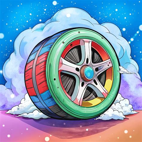 A colorful wheel that has the word car on it | Premium AI-generated image