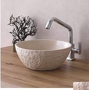 InArt Premium Ceramic Round Shape Bathroom Decor Countertop or Tabletop ...