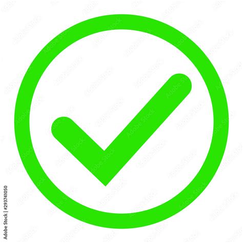 Green check mark vector icon, approved ok symbol Stock Vector | Adobe Stock