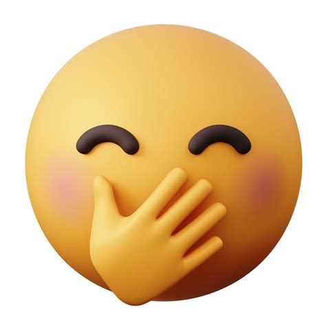 Face with Hand Over Mouth Emoji icon in 3D Sugary Style
