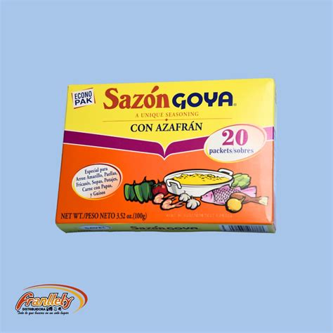 Sazon Goya con azafran 20 sobres - Distribuidora Franllely