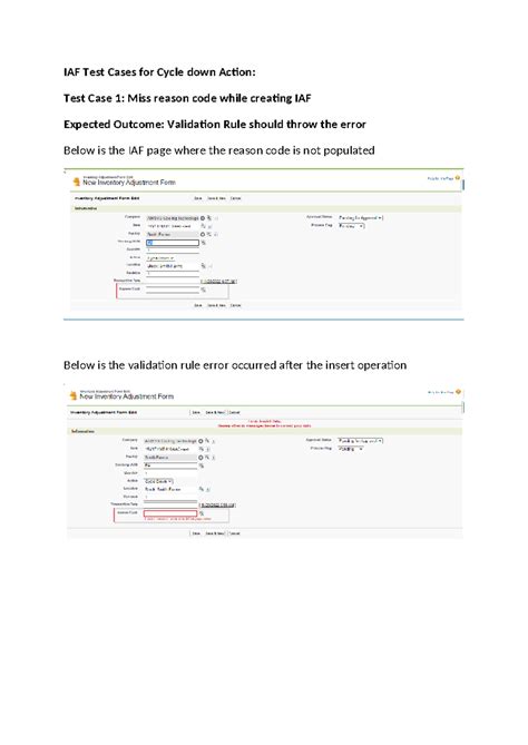 Airsys customization - IAF Test Cases for Cycle down Action: Test Case ...