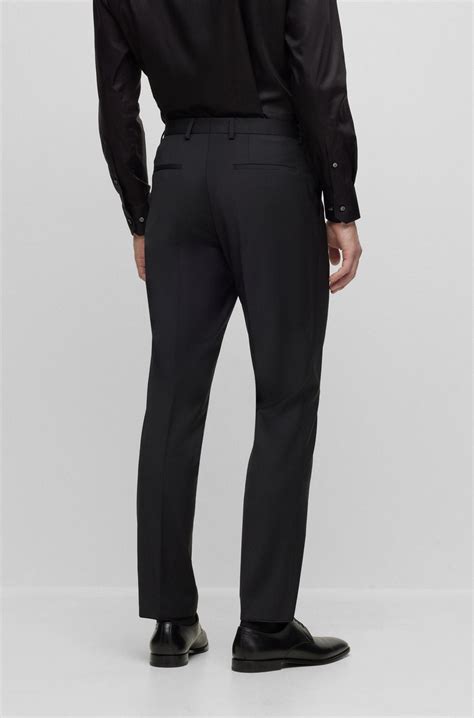 BOSS - Formal trousers in a wool blend - Black