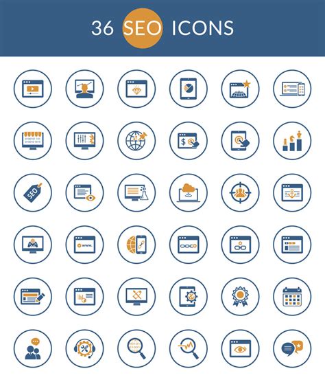 100 SEO Icon Set - Flat Icons
