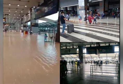 Waterlogged forecourt of Delhi airport was cleared in 30 mins