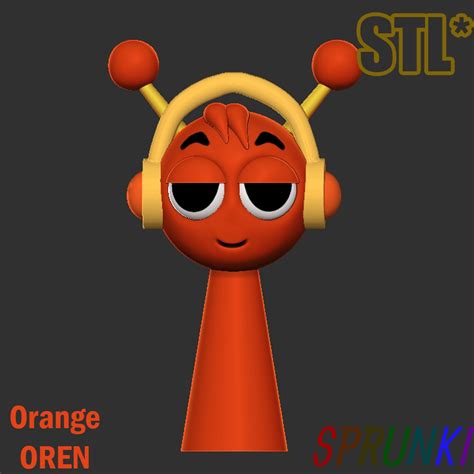 🍊 Sprunki Incredibox Orange Oren STL 3D Character Fanart・ STL File for ...