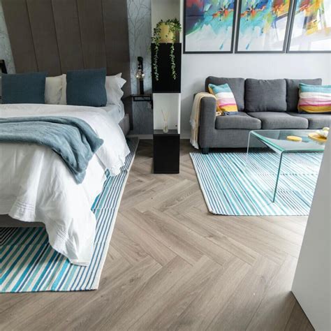 Fusion 12mm Riverbed Oak Herringbone Laminate Flooring