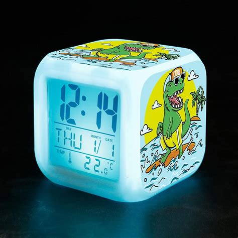 Buy FANKUTOYS Dinosaur Alarm Clocks for Boys, Cool Dinosaur LED Glowing ...