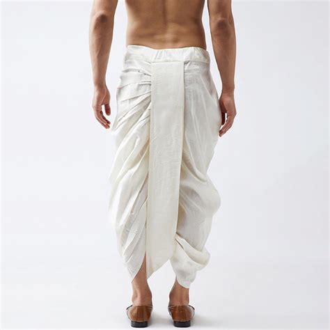 Men Off-White Solid Dhoti