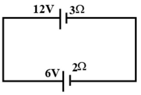 In the following diagram, the p.d. across 6 v cell is a.6 v b.5.6 v c.8 ...