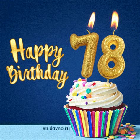 Happy Birthday - 78 Years Old Animated Card — Download on Funimada.com