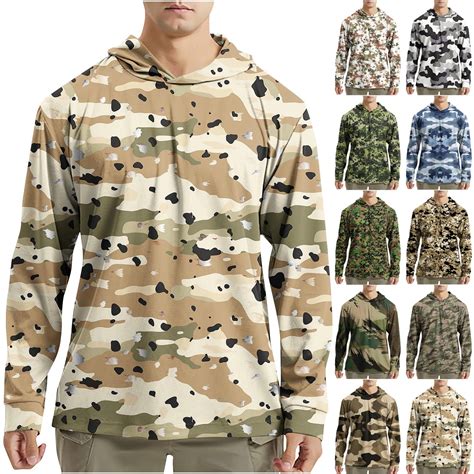 BiZtdJrK Men's Hooded Camo Shirts Quick Dry Long Sleeve Hoodies 2025 ...