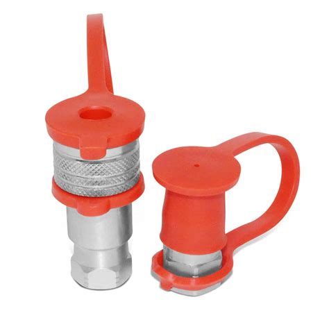 1" NPT Hydraulic Quick Connect Coupler Set – ISO 5675, Poppet Valve, 66 GPM Max Flow