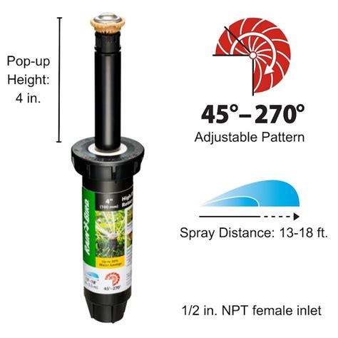 Rain Bird 13-ft- 18-ft Adjustable Spray 4-in Pop-up Rotor 12SARVAPRO at ...