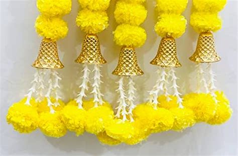 Buy SPHINX Artificial Marigold Fluffy Flowers with Bell and Tuberoses ...