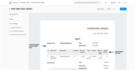 Add/Remove Fields from Print Format