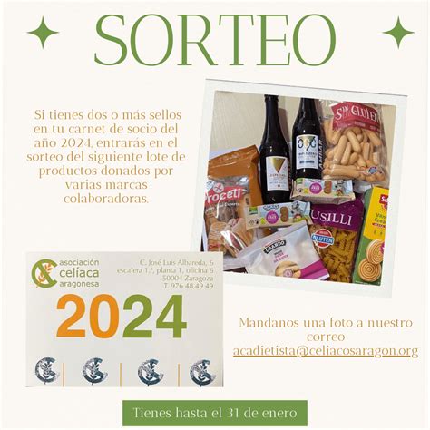 Sorteo de productos – ACA – Asociación Celíaca Aragonesa