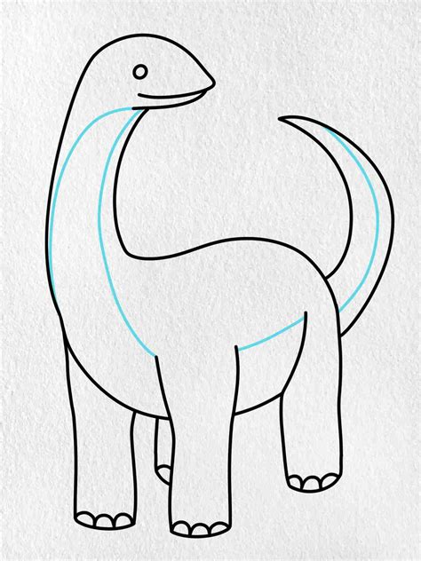 Long Neck Dinosaur Drawing - HelloArtsy