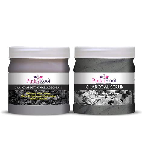 Buy Pink Root Charcoal Cream 500gm with Charcoal Scrub 500gm Online at ...