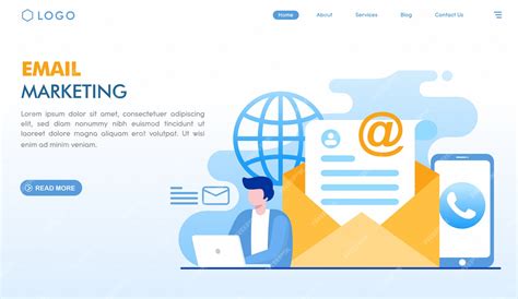 Email marketing landing page | Premium Vector