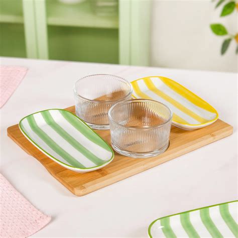 Carnival Stripe Serving Platter Set Of 5 Online - Premium Platter ...