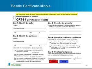 Resale Tax Certificate | Certificate Of
