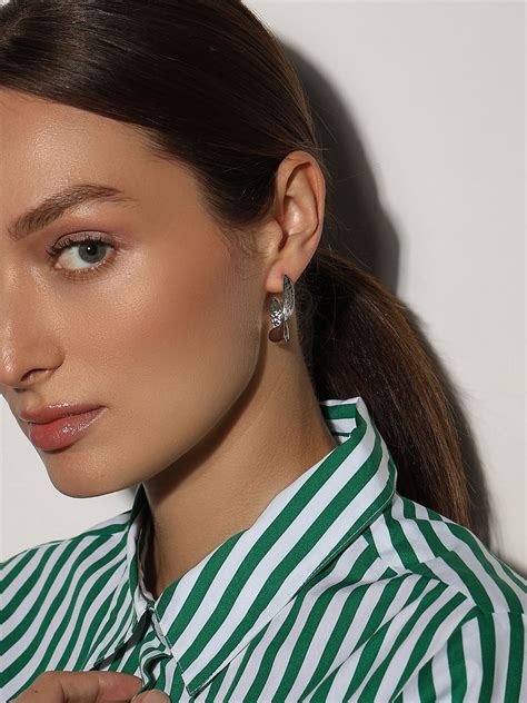 Silver Twisted Hoops