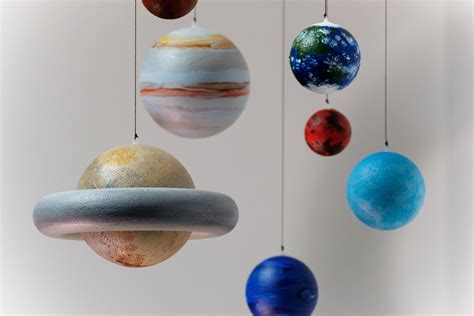 Hand Painted Solar System Model Hanging, Solar Mobile, Sun and Planets ...