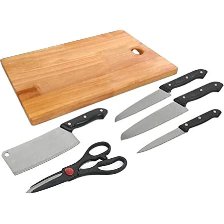 Buy Dealsure Wooden Chopping Board with Knife Set and Scissor, 6 Piece ...