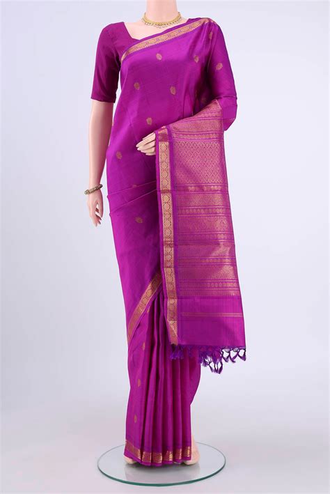 Pure Silk Pure Zari Magenta Kanchipuram Saree – Nalli Silk Sarees Pvt Ltd