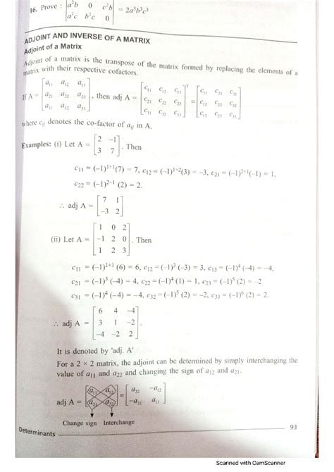 Adjoint and Inverse of a matrix - Mathematics: Analysis and Approaches ...
