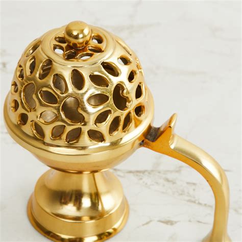 Buy Ananda -Metal - Dhoop with Handle: 12 cm x 10 cm - Gold from Home ...