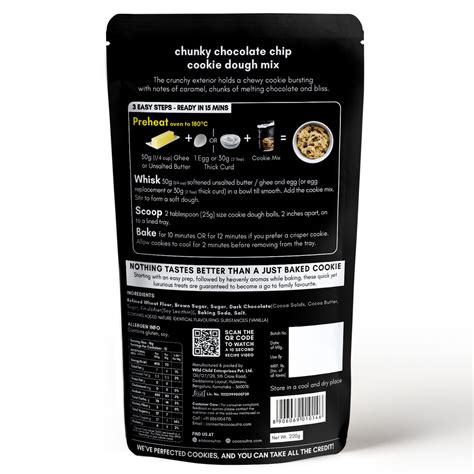 Chunky Chocolate Chip Cookie Dough Mix | 220 g | Cocosutra