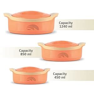 Buy MILTON New Marvel Jr Inner Steel Casserole Gift Set of 3, Orange ...