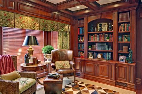 Traditional Home Library Design 的图像结果
