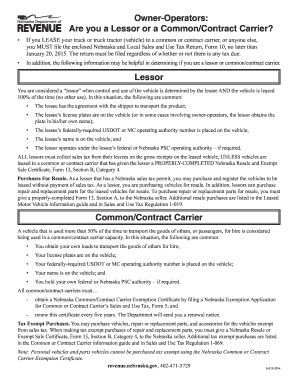 2014 Form NE Owner-Operators: Are you a Lessor or a Common/Contract ...