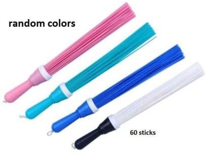 JMT Broom 60 Sticks Plastic Broom jadu for Home and Bathroom Cleaning ...