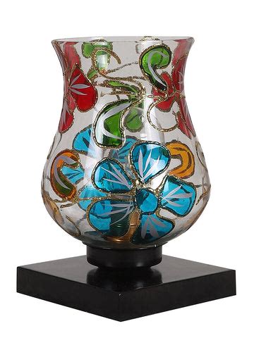 Mosaic Glass Table Lamp with wood Square Black Base (NM04) – Decors Mantra