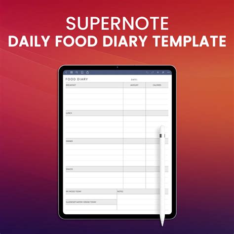 Supernote Daily Food Diary Template Planner Template – CreativeRino