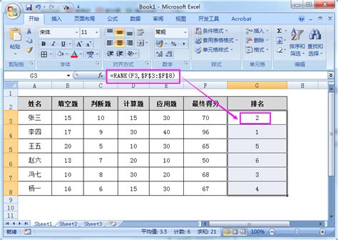 怎样根据“最终得分”列数据公式填充“排名”列数列-百度经验